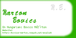 marton bovics business card